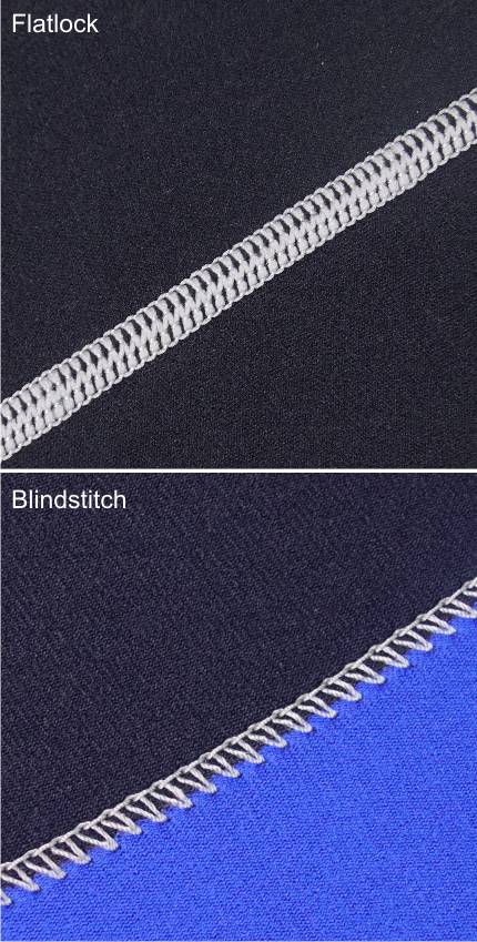 Wetsuit construction stitching