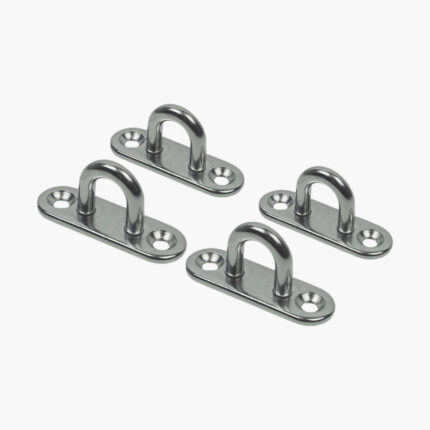 Stainless Steel 316 Eye Plate - 5mm with Oblong Pad - 4 Pack